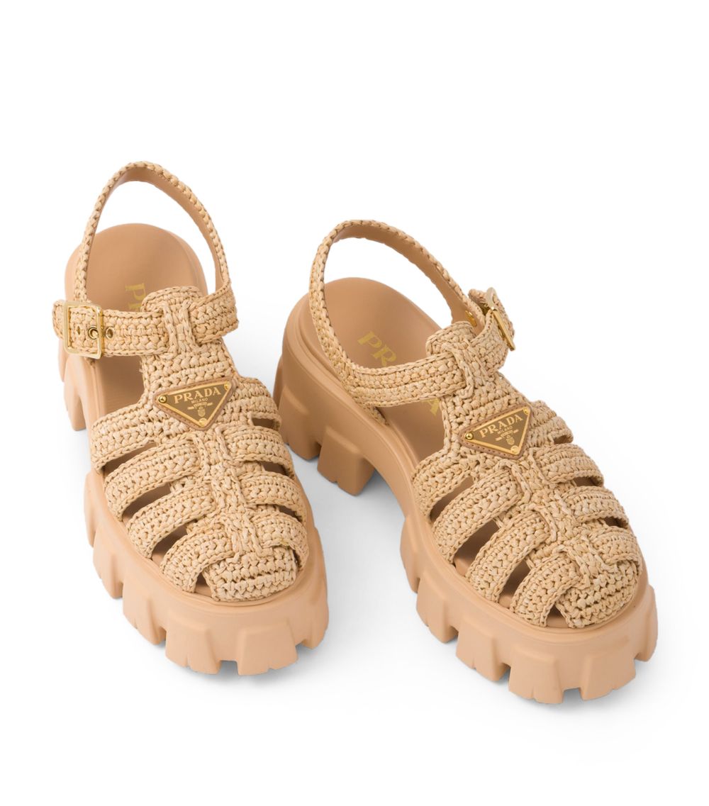 Prada Prada Crochet Platform Sandals 55