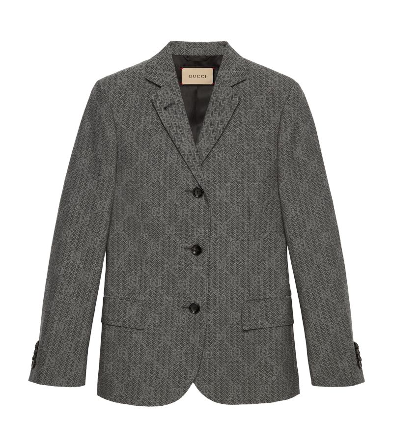 Gucci Gucci Wool Gg Chevron Blazer