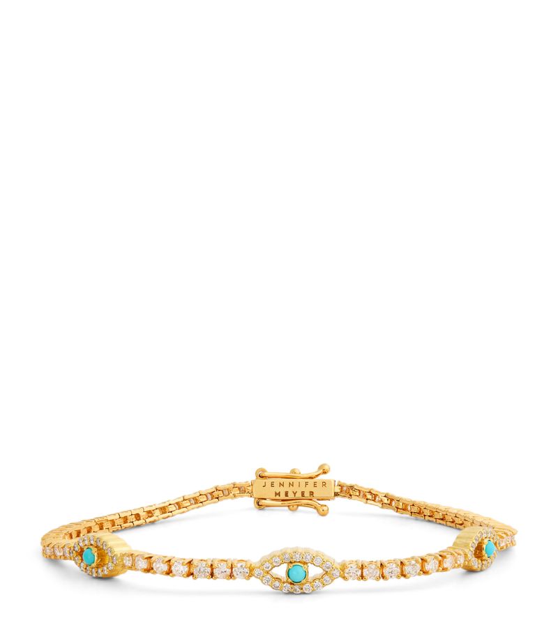 Jennifer Meyer Jennifer Meyer Small Yellow Gold And Diamond Edith Evil Eye Tennis Bracelet