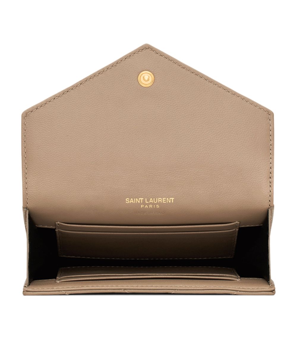 Saint Laurent Saint Laurent Small Leather Cassandre Envelope Wallet