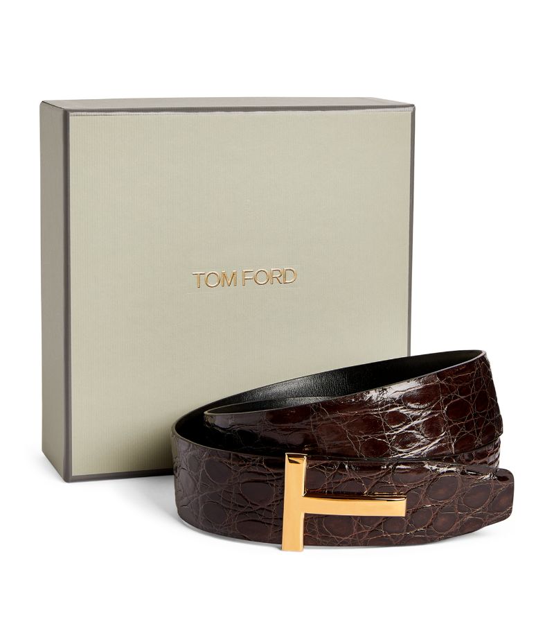 Tom Ford Tom Ford Leather Reversible T Icon Belt