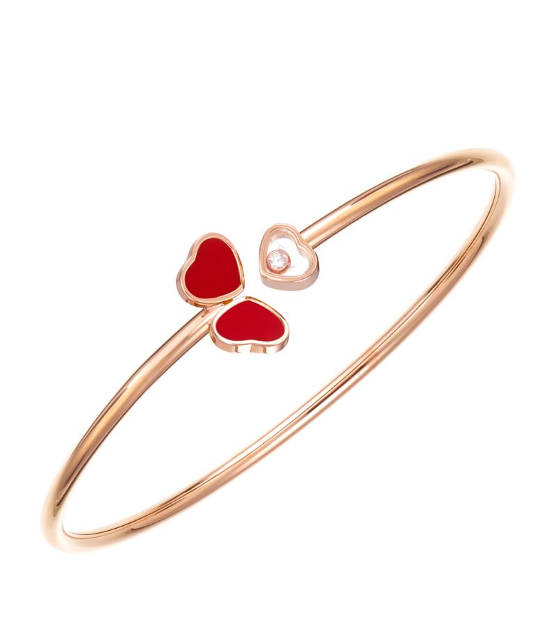 Chopard Chopard Rose Gold And Diamond Happy Hearts Wings Bangle