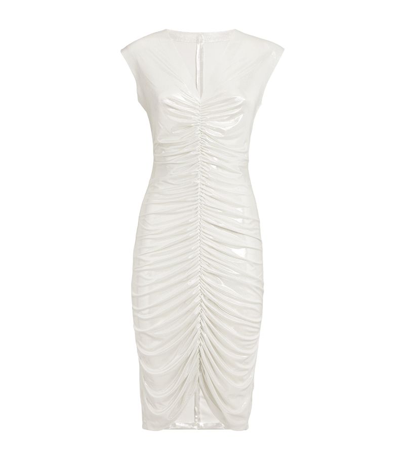 Norma Kamali Norma Kamali Lamé Ruched Midi Dress