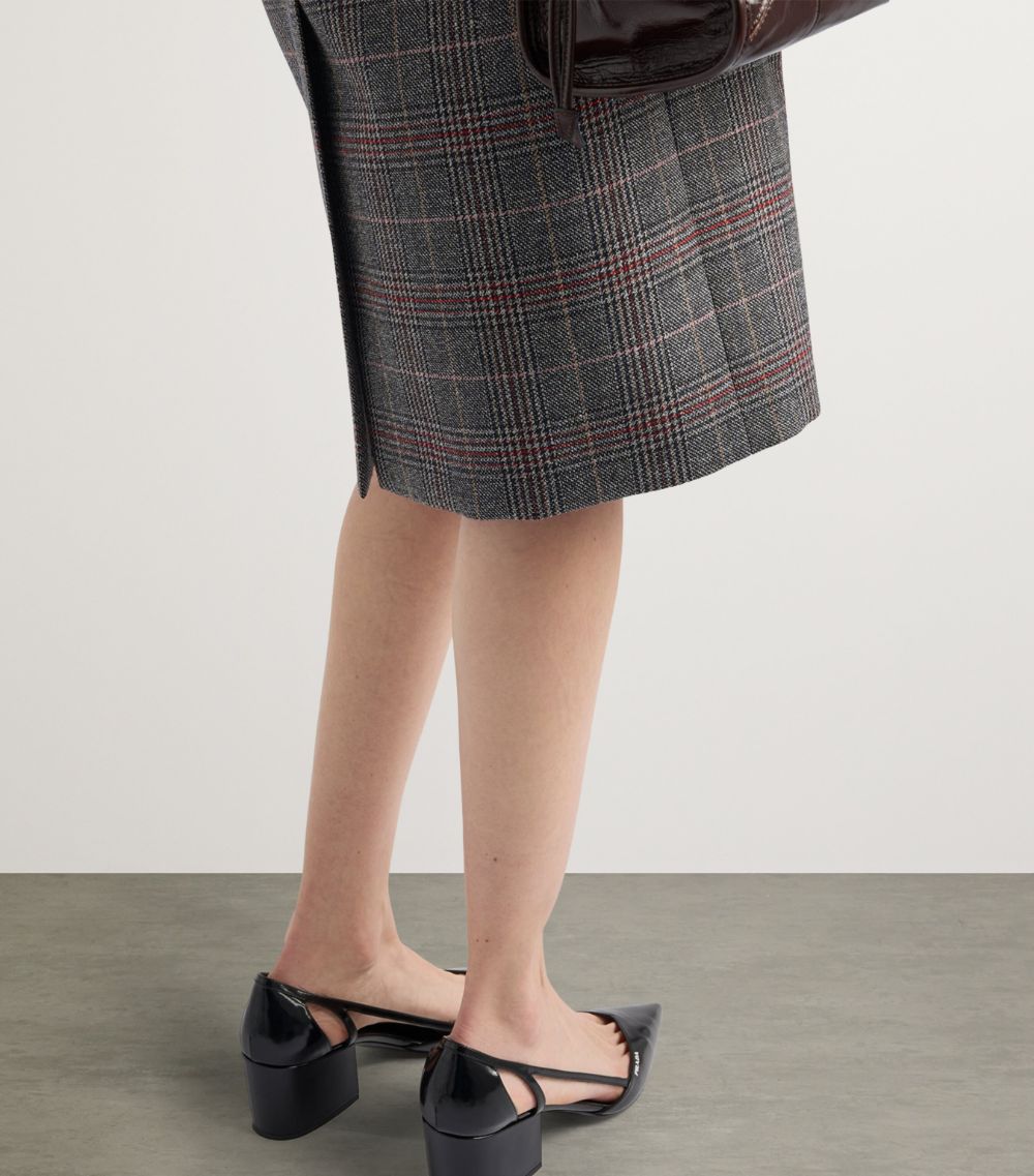 Prada Prada Wool Prince Of Wales Midi Dress