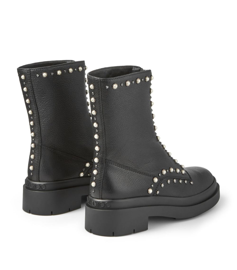 Jimmy Choo Jimmy Choo Nola Leather Embellished Ankle Boots