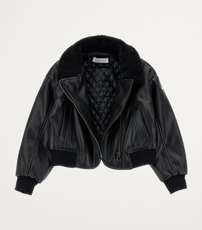 Monnalisa Monnalisa Faux Leather Bomber Jacket (2-16 Years)