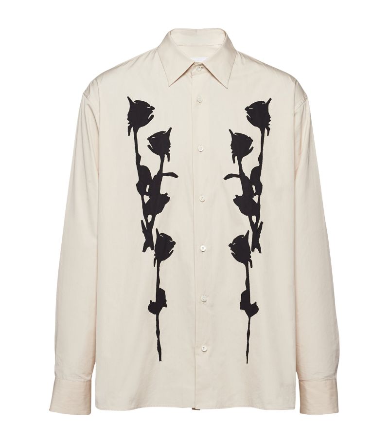 Prada Prada Cotton Floral-Appliqué Shirt