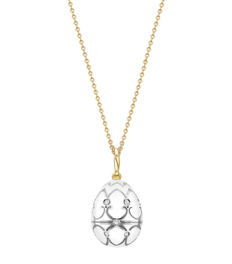Fabergé Fabergé Yellow Gold, Diamond and Mother-of-Pearl Heritage Rose Surprise Locket