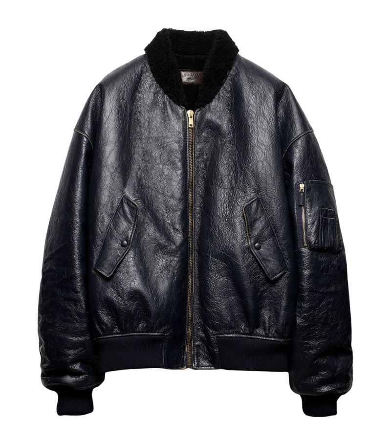 Prada Prada Leather Bomber Jacket