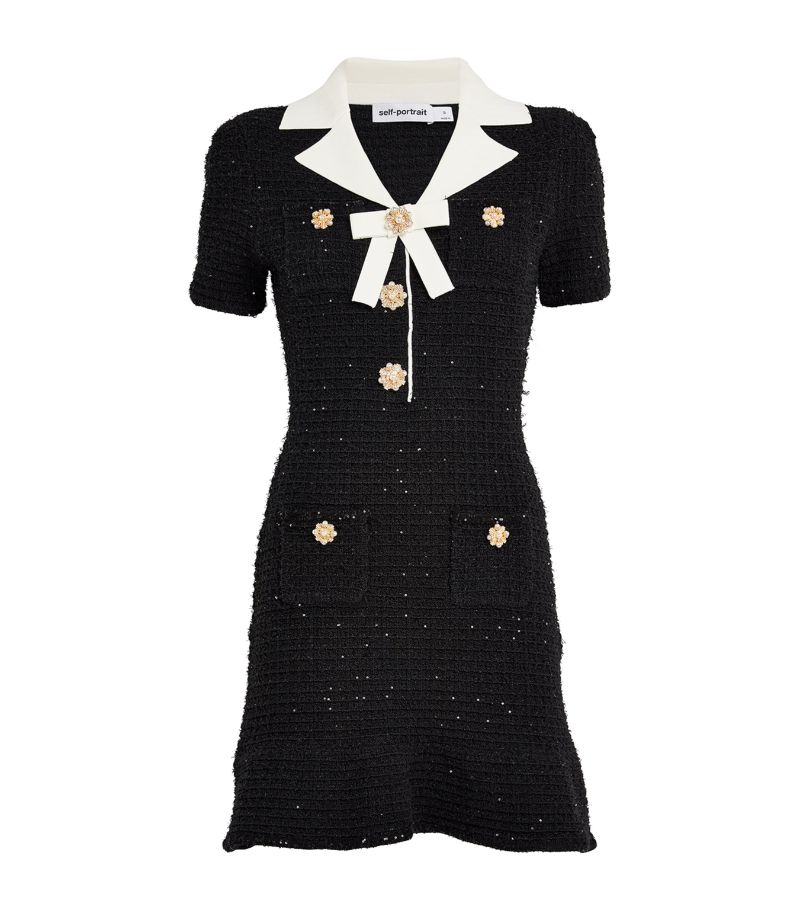 Self-Portrait Self-Portrait Knitted Bow Mini Dress