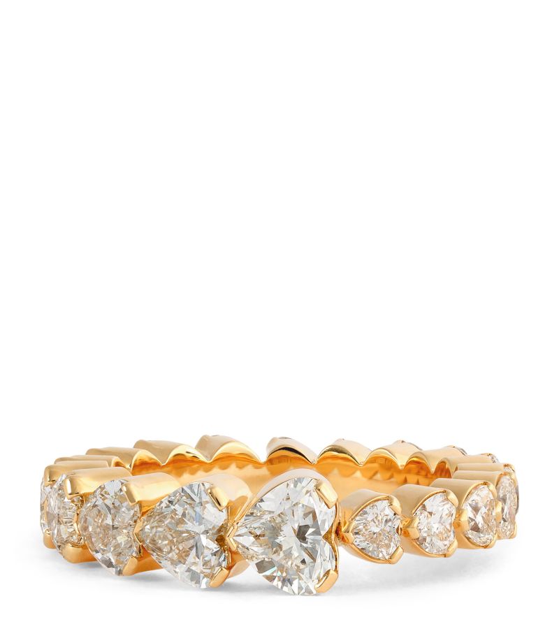Sophie Bille Brahe Sophie Bille Brahe Yellow Gold And Diamond Ensemble Baronesse Eternity Ring