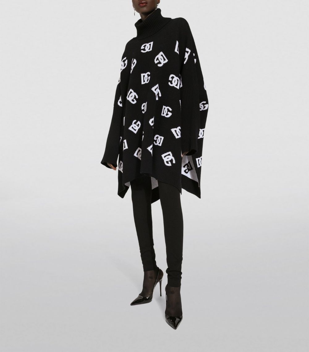 Dolce & Gabbana Dolce & Gabbana Wool Logo Poncho