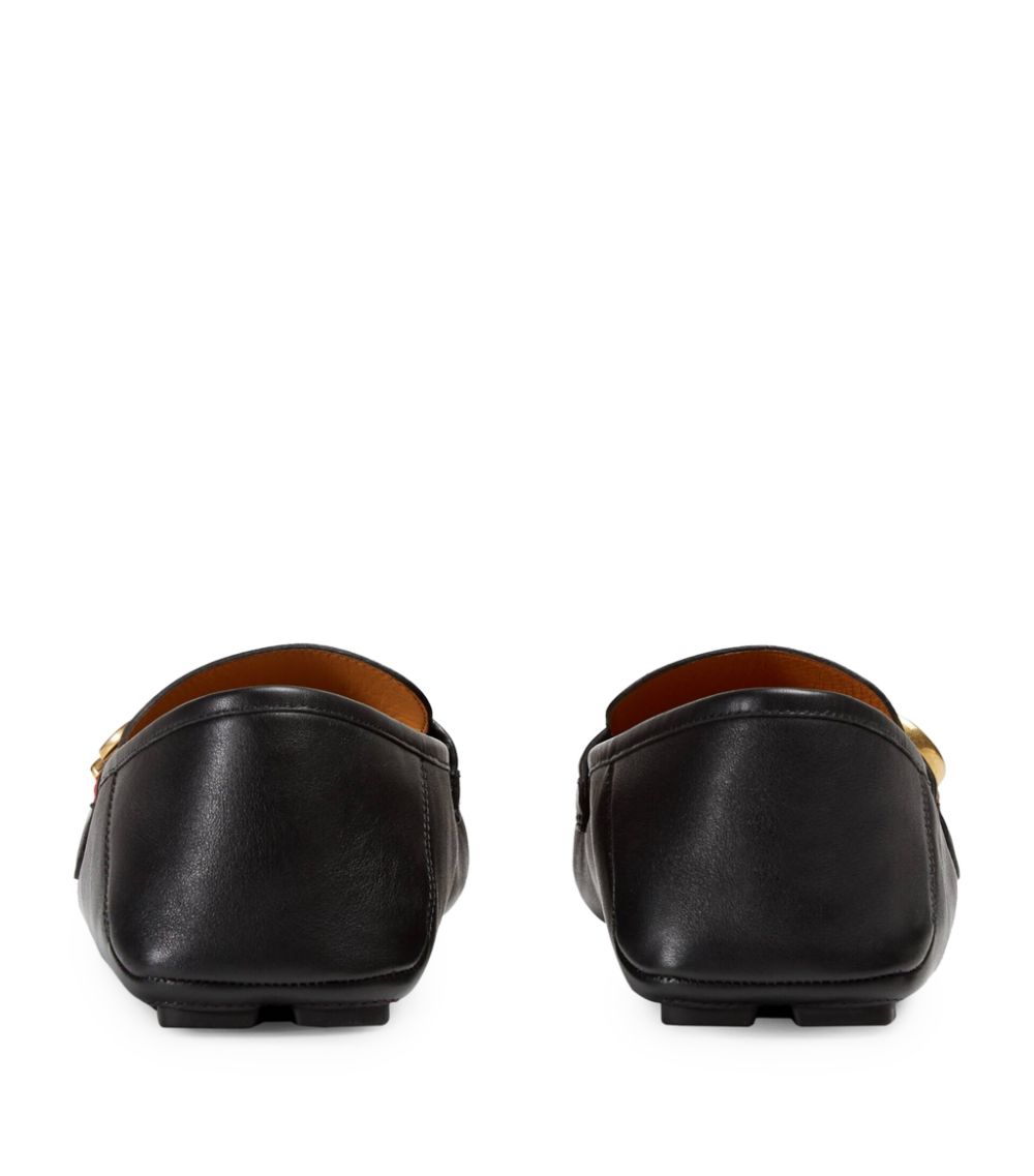 Gucci Gucci Leather Driver Web Loafers