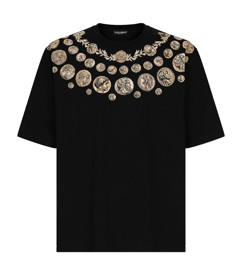 Dolce & Gabbana Dolce & Gabbana Cotton Coin Print T-Shirt