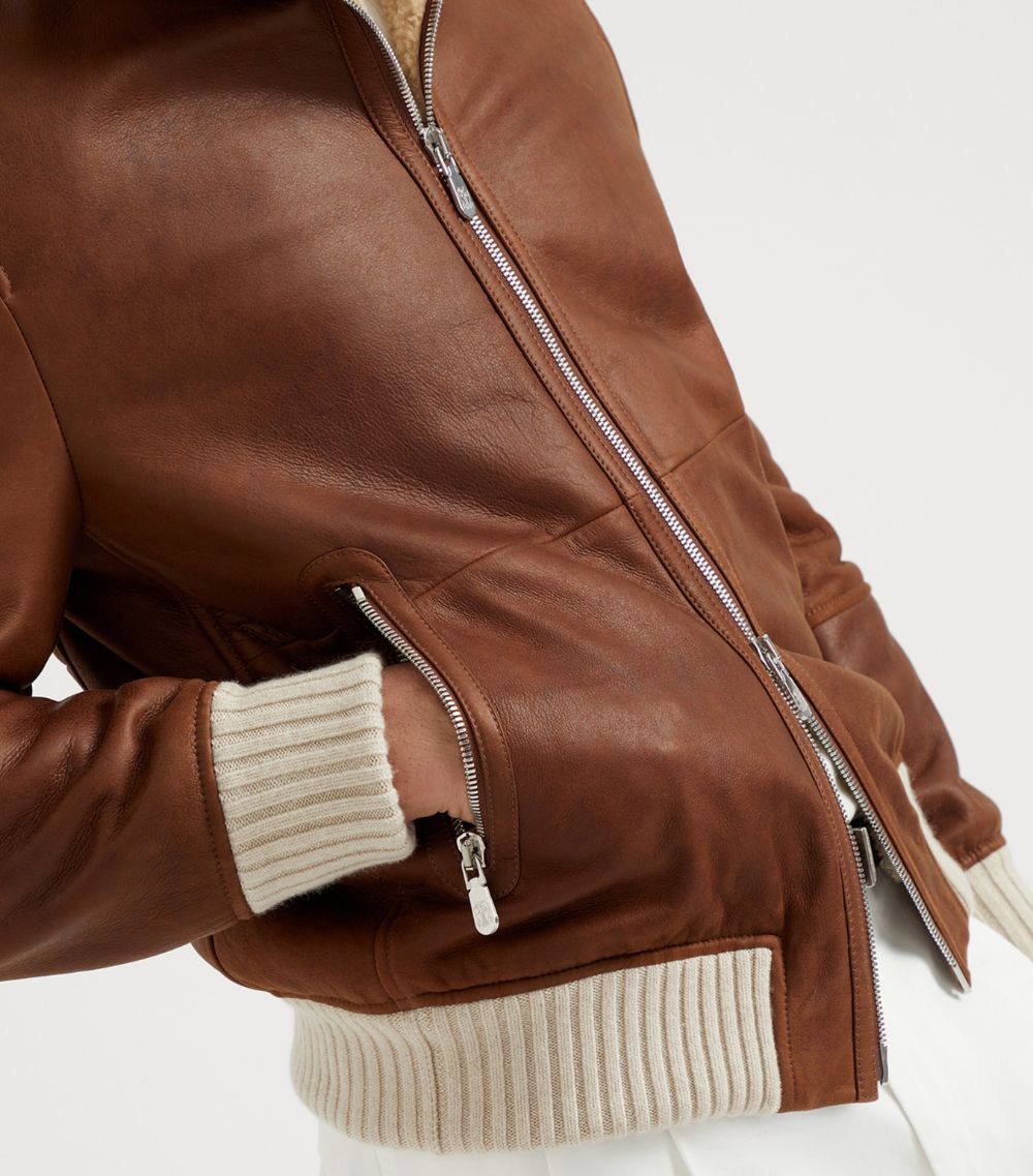 Brunello Cucinelli Brunello Cucinelli Shearling Bomber Jacket