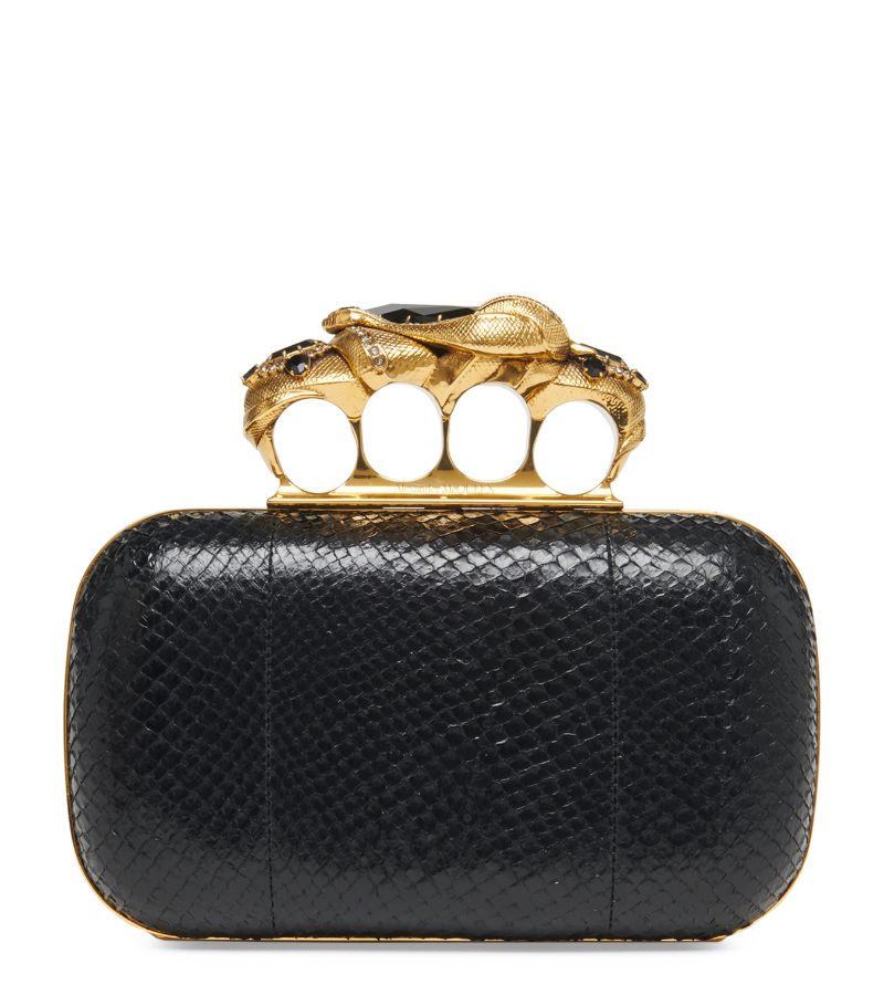 Alexander McQueen Alexander Mcqueen Leather Snake Four-Ring Clutch Bag