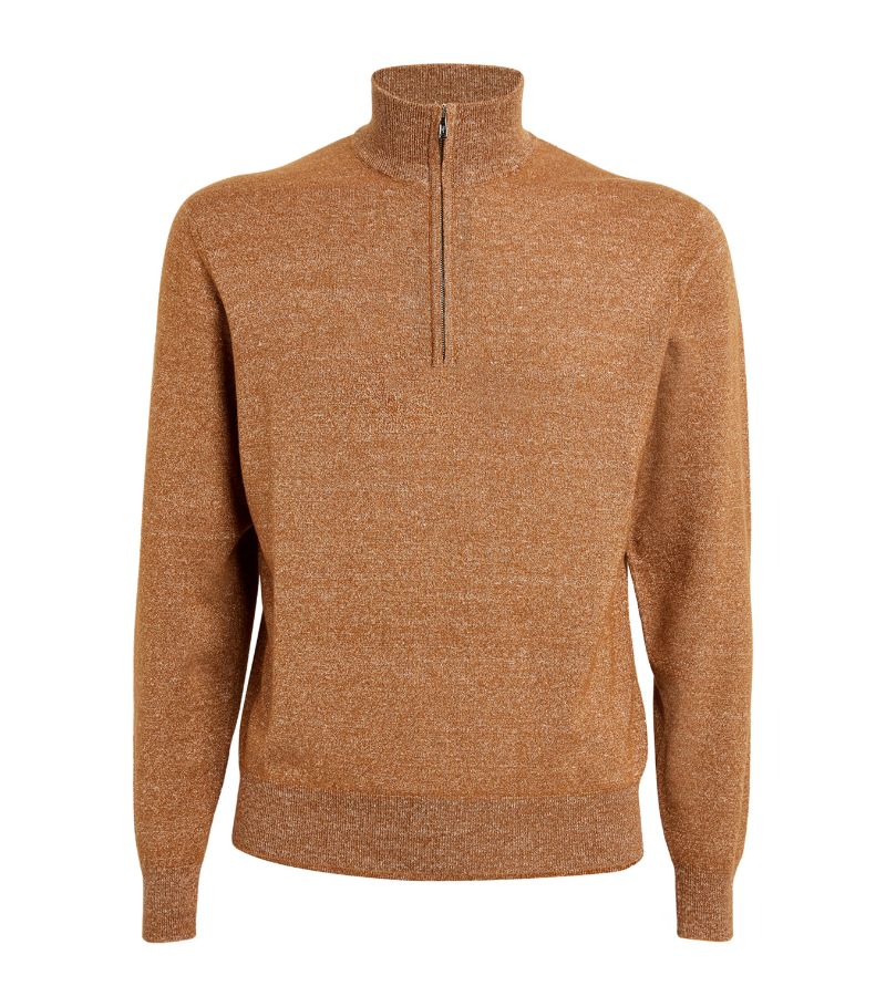 Fioroni Cashmere Fioroni Cashmere Quarter-Zip Melange Sweater