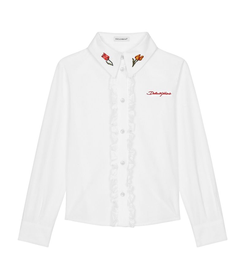 Dolce & Gabbana Dolce & Gabbana Kids Cotton Embroidered Shirt (8-12 Years)