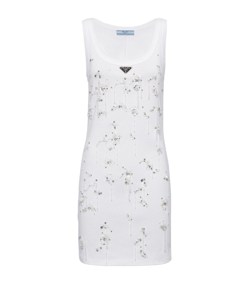 Prada Prada Cotton Embellished Tank Top Dress