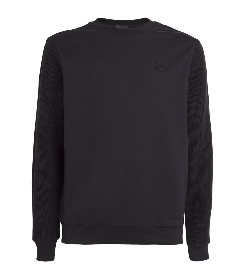 Moncler Moncler Wool-Sleeve Logo Sweatshirt