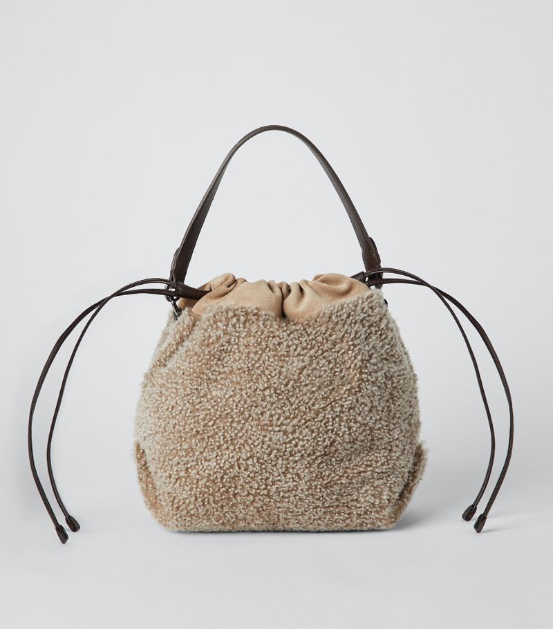 Brunello Cucinelli Brunello Cucinelli Shearling Bucket Bag