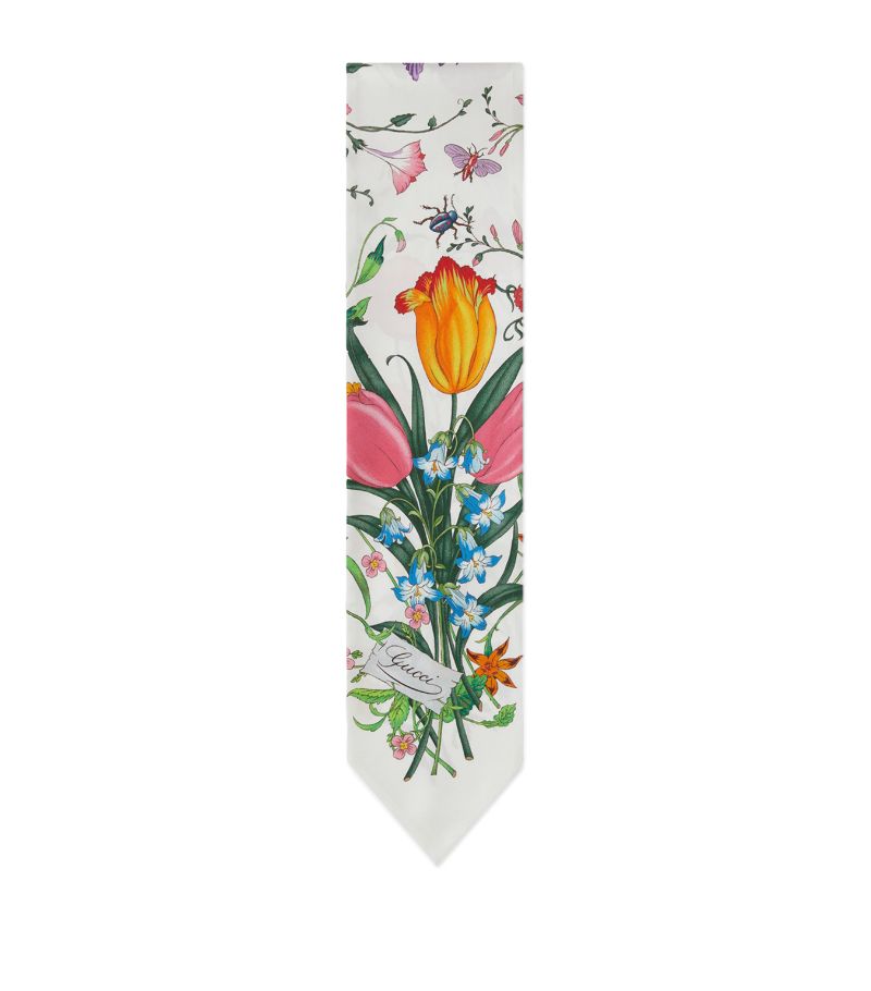 Gucci Gucci Silk Flora Print Scarf