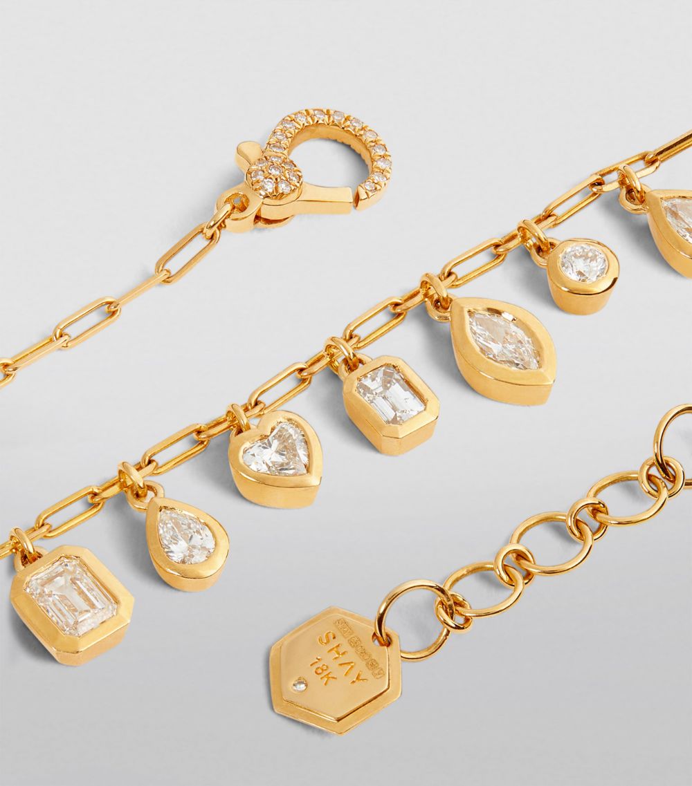 Shay Shay Yellow Gold And Diamond Bezel Necklace
