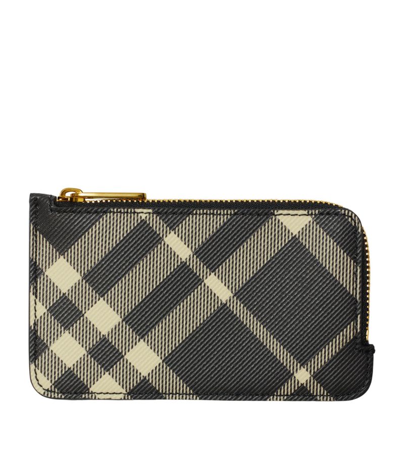 Burberry Burberry Leather Check Card Holder