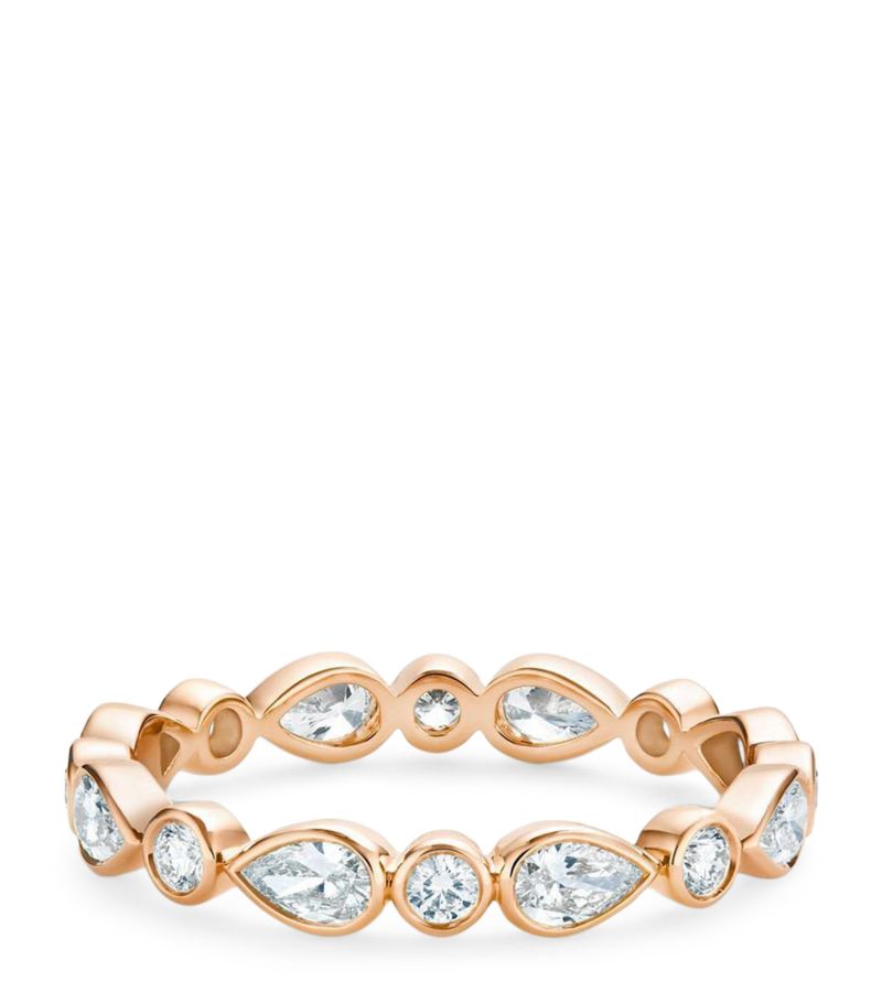 De Beers Jewellers De Beers Jewellers Rose Gold And Diamond Petal Bridal Eternity Ring