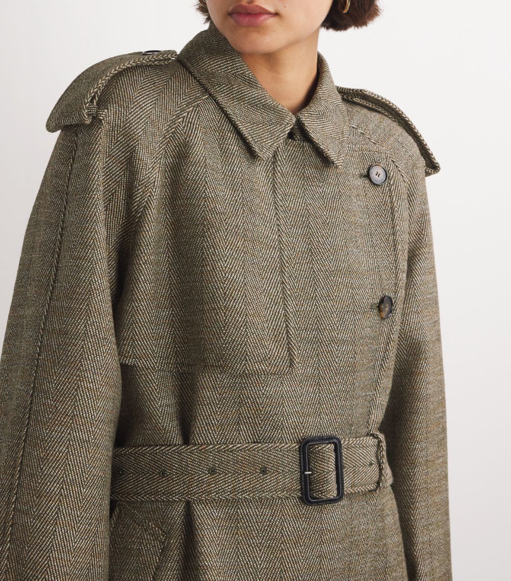 Stella McCartney Stella Mccartney Wool-Blend Check Trench Coat