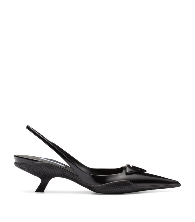 Prada Prada Brushed Leather Slingbacks 75