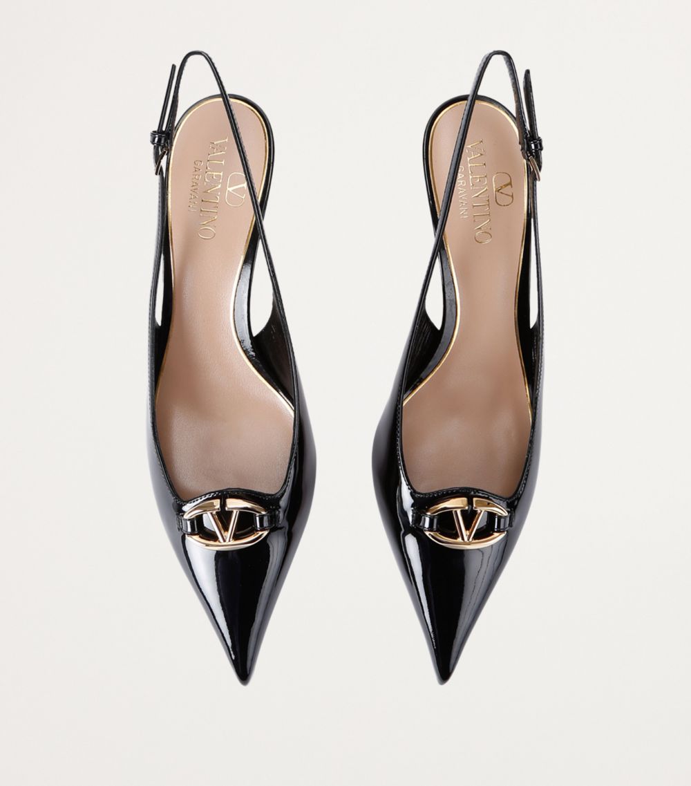 VALENTINO GARAVANI Valentino Garavani Leather Vlogo Moon Slingback Pumps 60