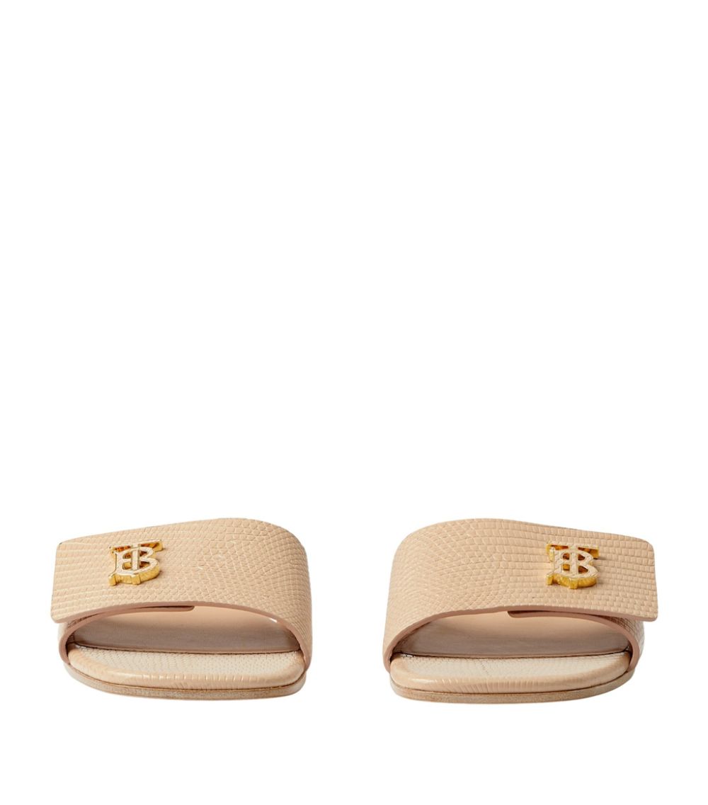 Burberry Burberry Leather TB Monogram Slides