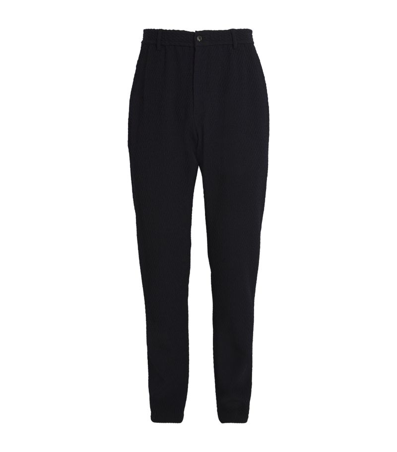 Emporio Armani Emporio Armani Virgin Wool Textured Tailored Trousers