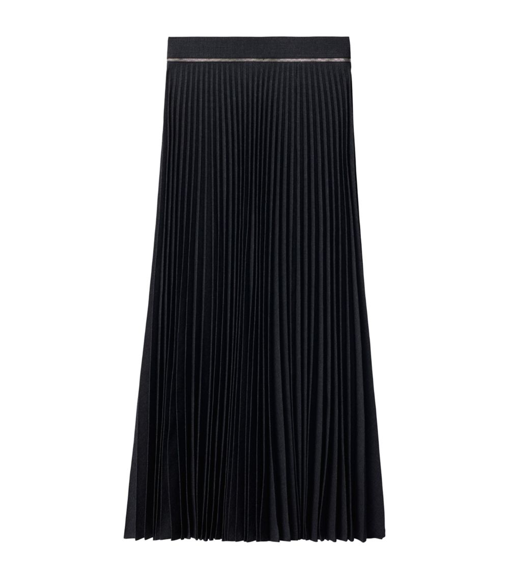 Burberry Burberry Stretch-Wool Pleated Midi Skirt