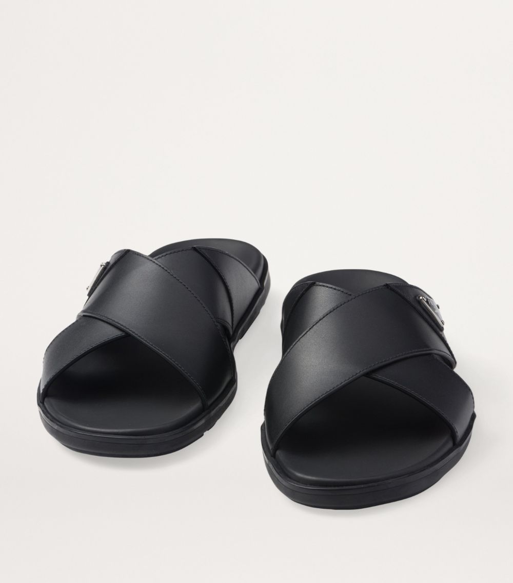 Prada Prada Leather Crossover Sandals