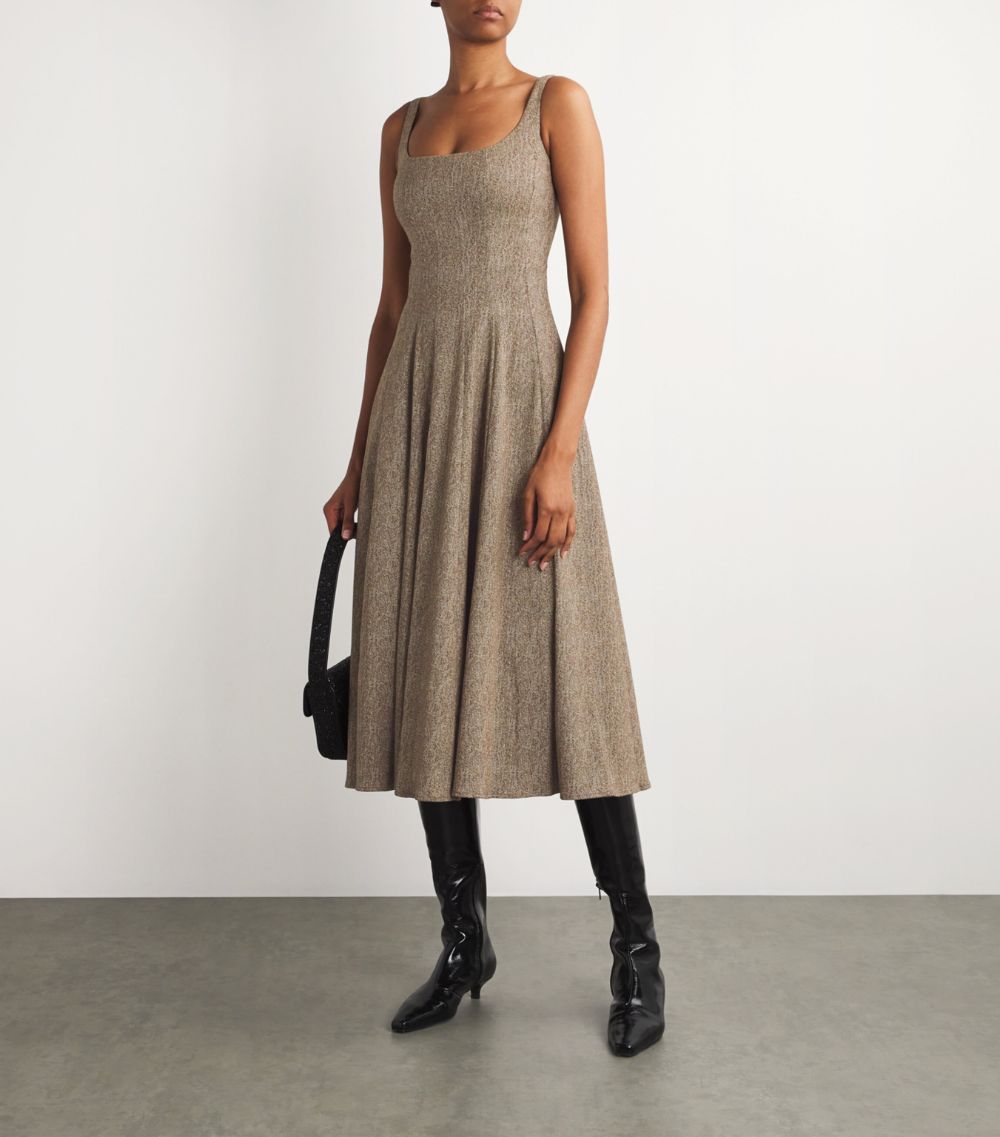 Staud Staud Herringbone Wells Midi Dress