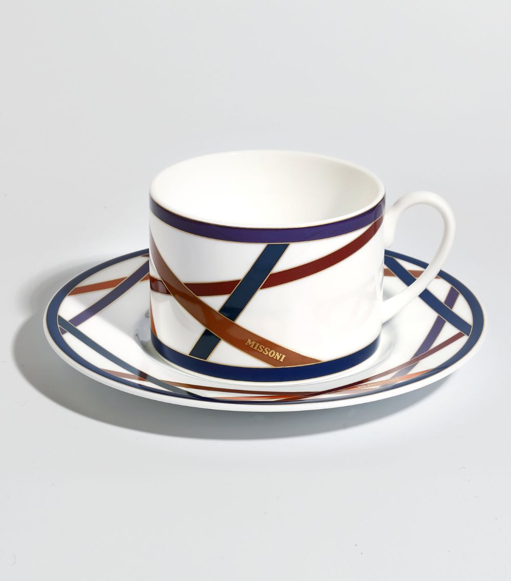 Missoni Home Missoni Home Set Of 6 Nastri Tea Cups And Saucers