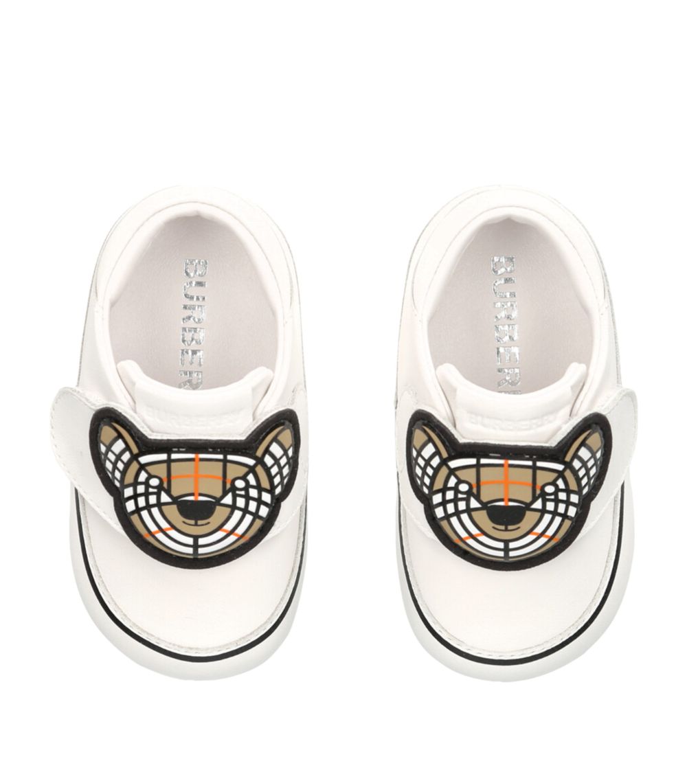 Burberry Burberry Kids Leather Embellished Ross Bear Sneakers