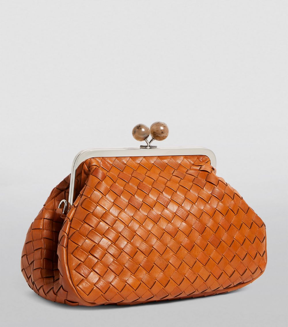 Weekend Max Mara Weekend Max Mara Medium Leather Woven Pasticcino Clutch Bag