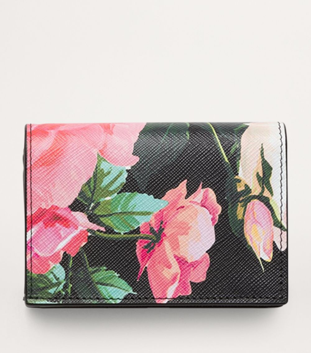 Prada Prada Small Leather Floral Print Wallet