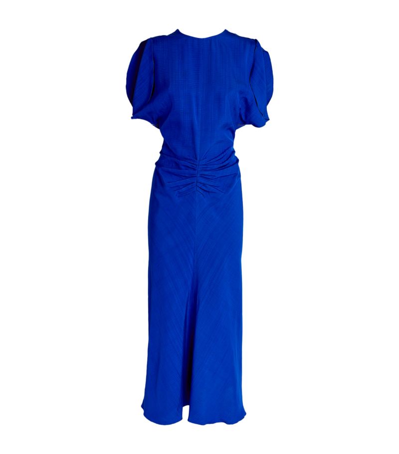 Victoria Beckham Victoria Beckham Gathered-Waist Midi Dress