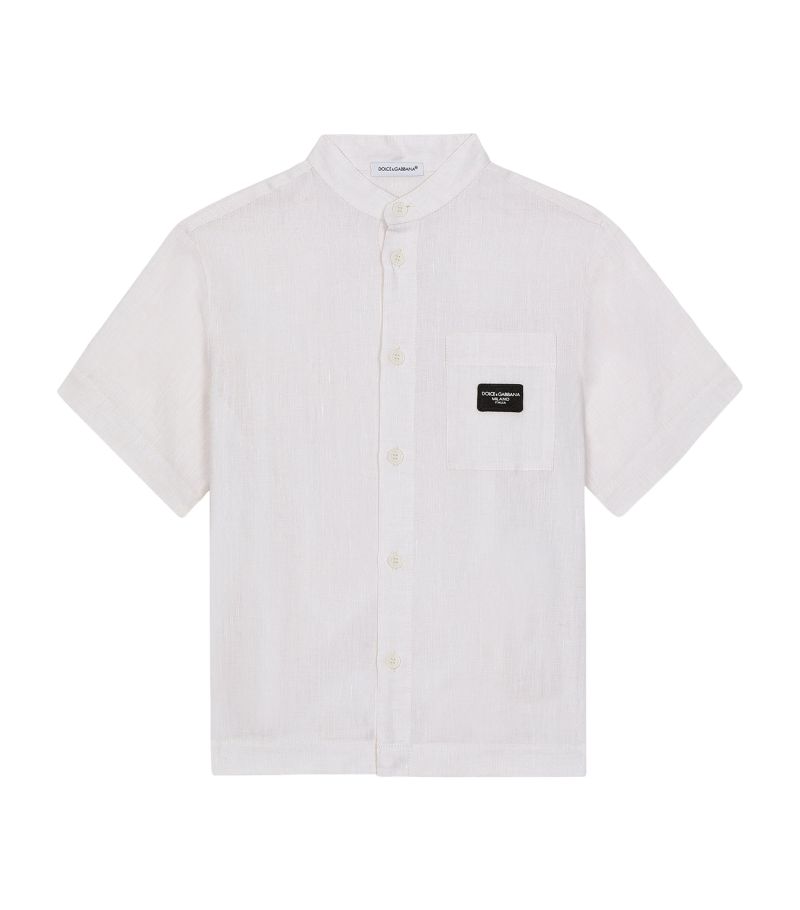 Dolce & Gabbana Dolce & Gabbana Kids Linen Logo-Detail Shirt (2-6 Years)