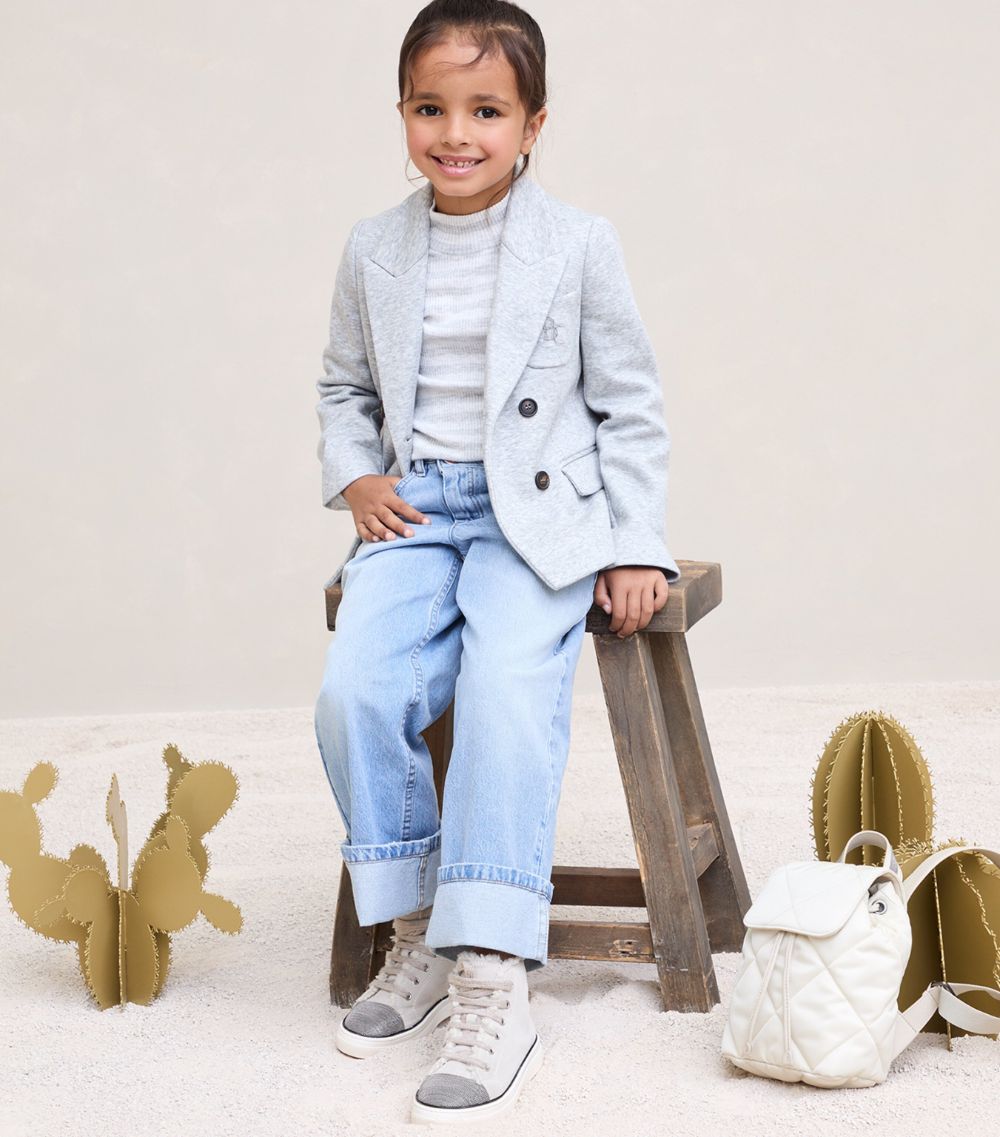 Brunello Cucinelli Kids Brunello Cucinelli Kids Cotton-Cashmere Double-Breasted Blazer (4-12 Years)