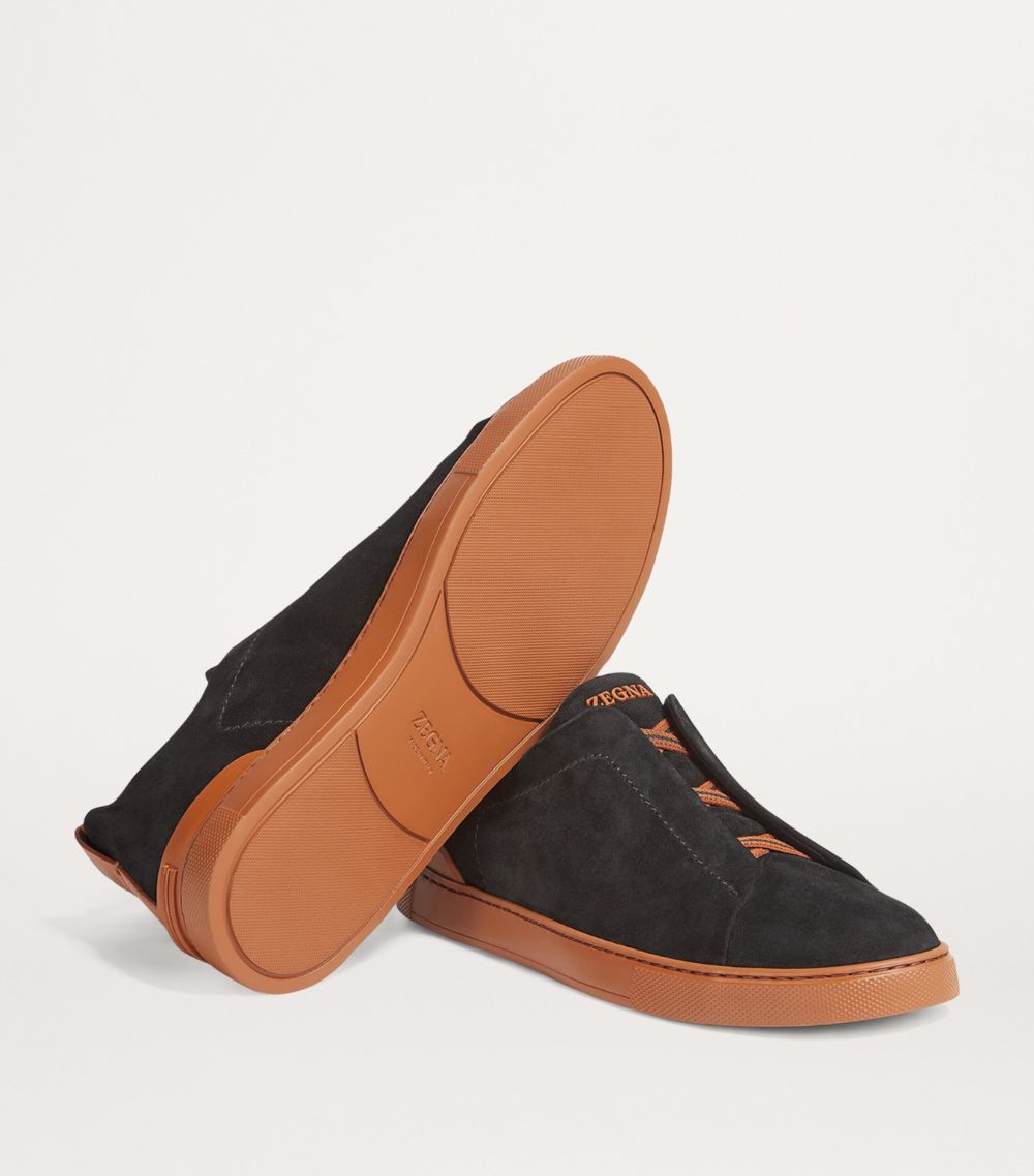 zegna Zegna Suede Triple Stitch Sneakers