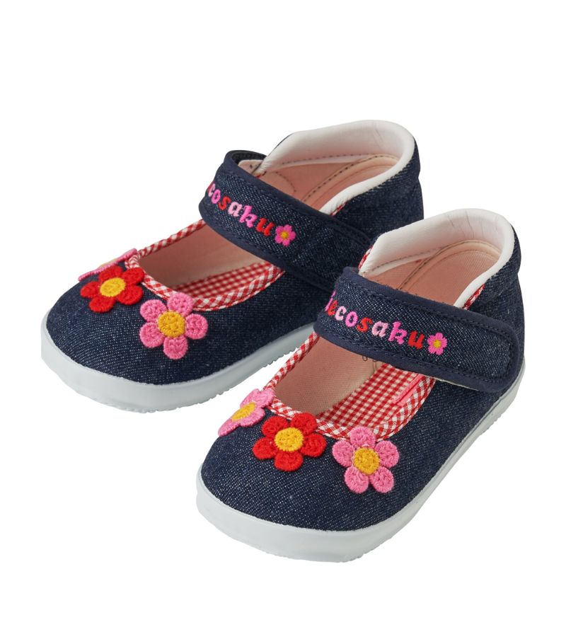 Miki House Miki House Flower-Embroidered Shoes