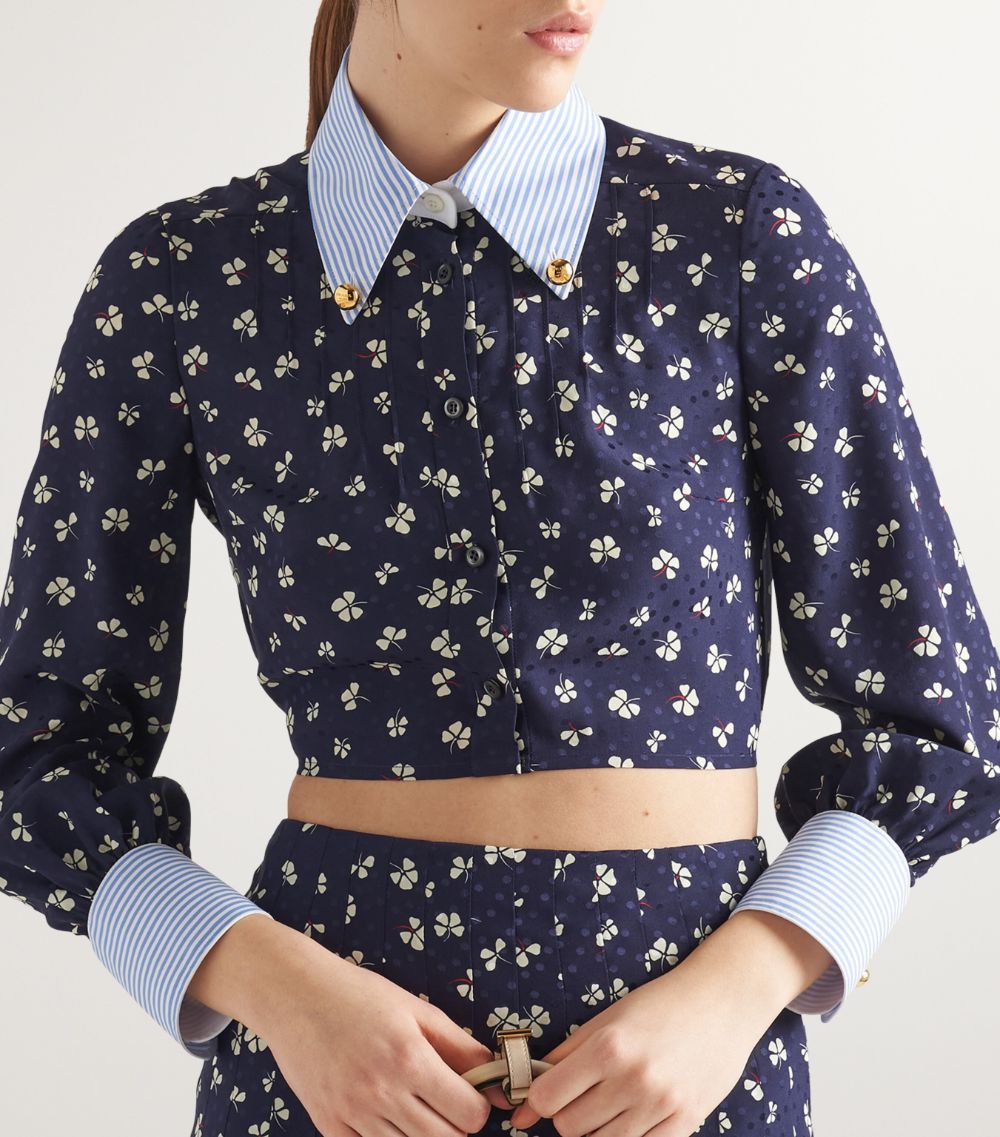 Prada Prada Silk Clover Cropped Shirt