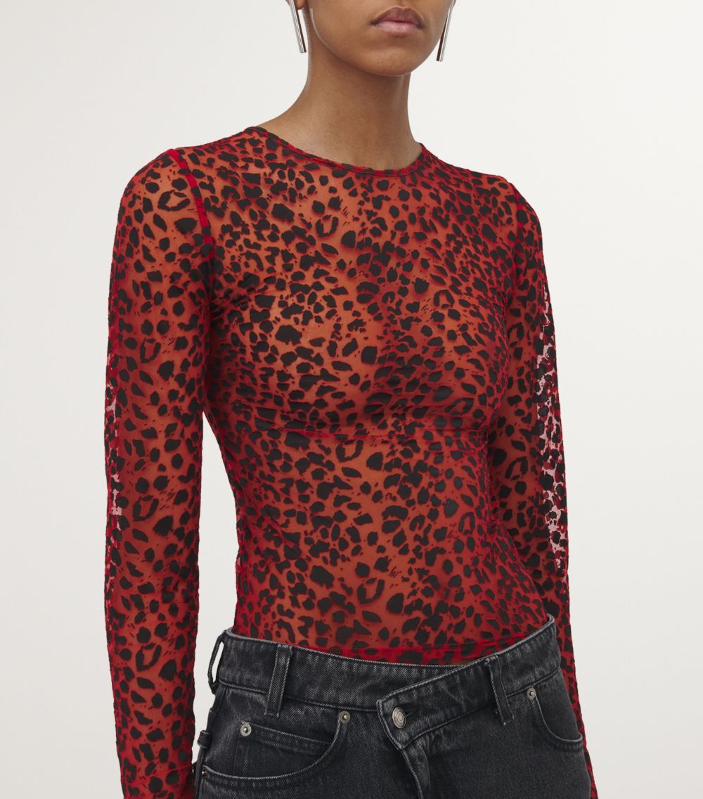 Alexander McQueen Alexander Mcqueen Leopard-Devoré Top