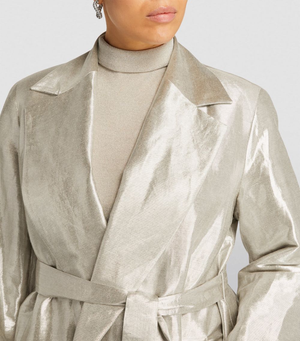 Marina Rinaldi Marina Rinaldi Linen-Blend Wrap Coat