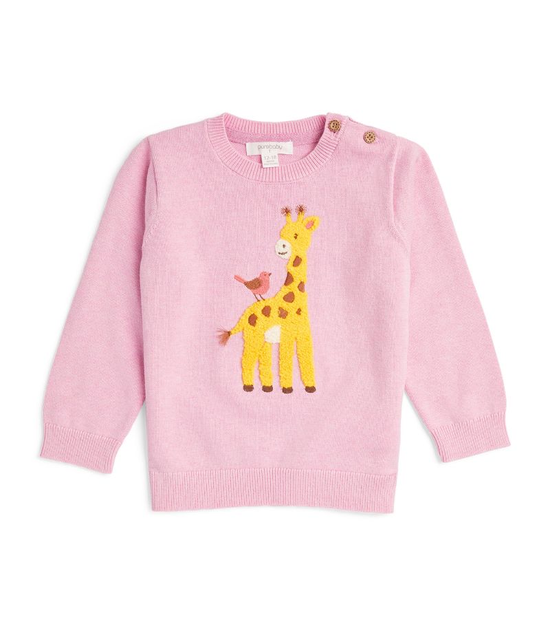 Purebaby Purebaby Cotton Giraffe Sweater (0-24 Months)